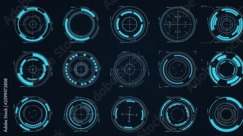 Set of futuristic hud circular target elements