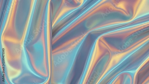 Abstract iridescent fabric texture with soft folds