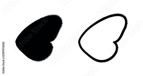 Tableau sur toile Abstract furry or hairy oval shape icon