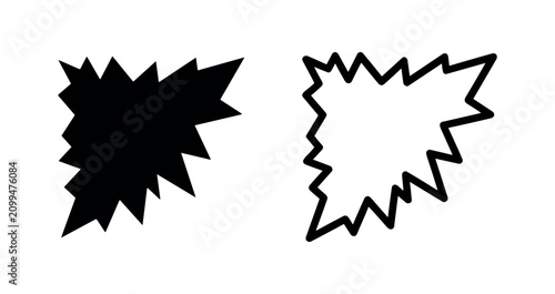 Fotografi Abstract jagged burst or explosion shape icon