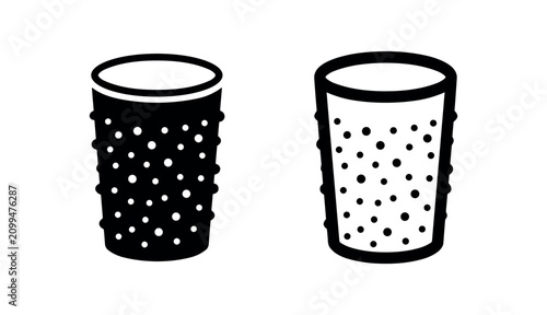 Foto Glass of fizzy drink or textured cup icon