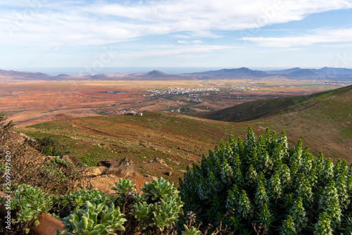 Fuerteventura island Canary islands Spain. At the top of the mountain pass that gives access to the historic town of Betancuria via the FV-30 road, is the Guise and Ayoze and Morro Velosa viewpoint, 