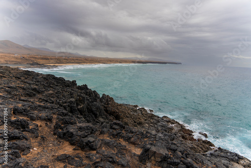 Fuerteventura island Canary islands Spain. Corralejo Natural Park has beaches with strong winds and dunes, such as El Moro.