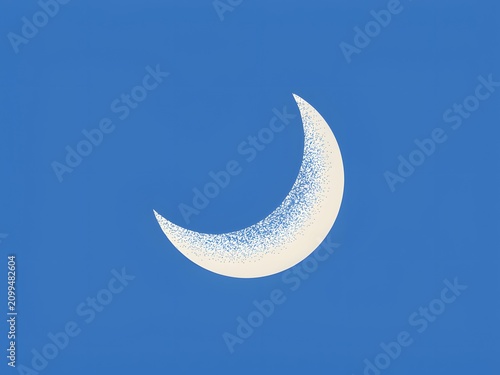Crescent moon icon for astronomy and night sky concepts, minimalist vector symbol