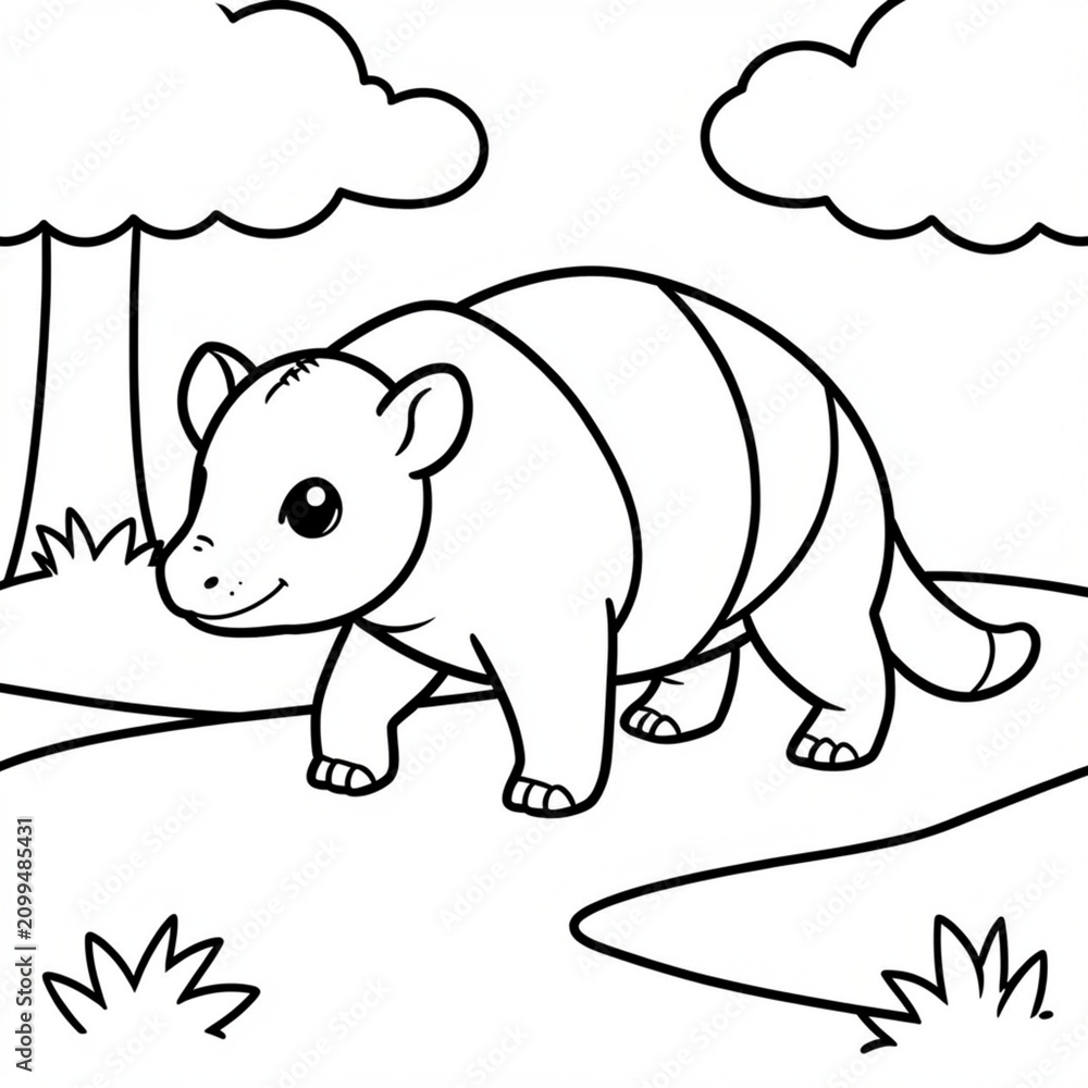 Fototapeta premium Baby Armadillo Walking