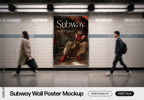Subway Wall Poster Mockup