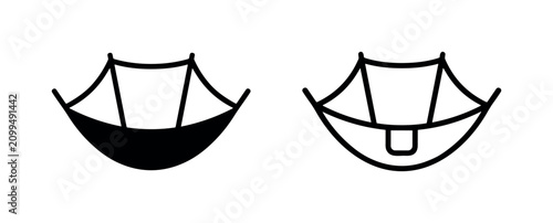 Schilderij op canvas Hammock Icon Set - Relaxation and Leisure