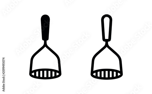 Foto Potato masher icon set