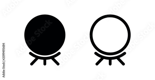 Fotografie Fortune telling crystal ball icon set