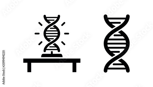 Cuadro en lienzo DNA double helix structure icon, representing genetics, biology, and molecular science research