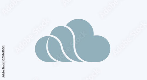 Stylized gray and blue overlapping cloud icon.
