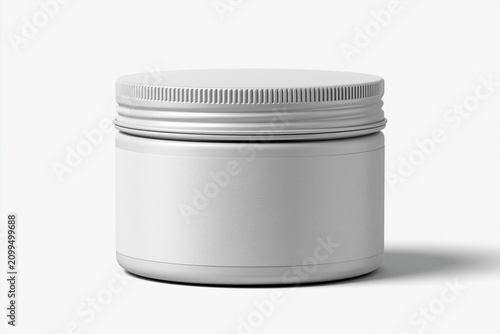 Simple round white container on plain background without any labels or markings