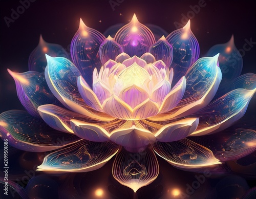 lotus fractal blooming by generative ai