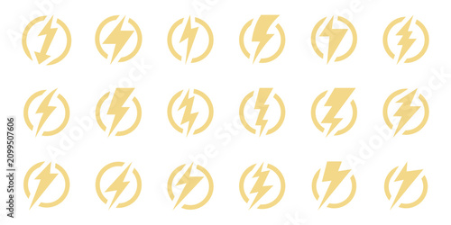 Konstfotografi 18 iconos de energía para tecnología que representan electricidad, potencia y ca