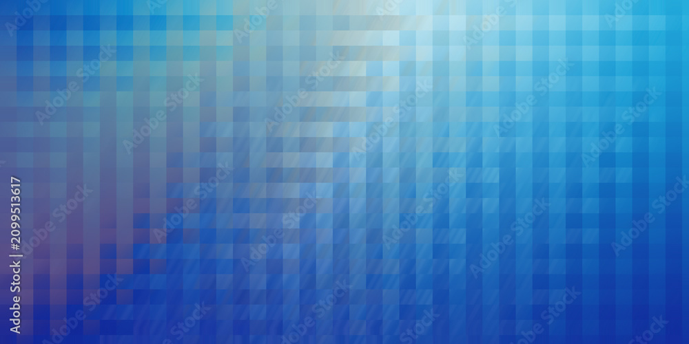 Fototapeta premium Abstract bright blue geometric background with pixelated square pattern