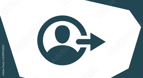 Bild auf Leinwand User account logout icon with exit arrow.