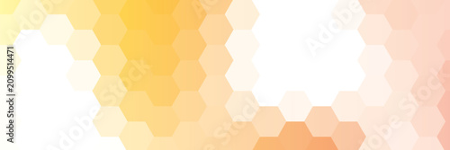 Background design with yellow hexagon patterns illustration