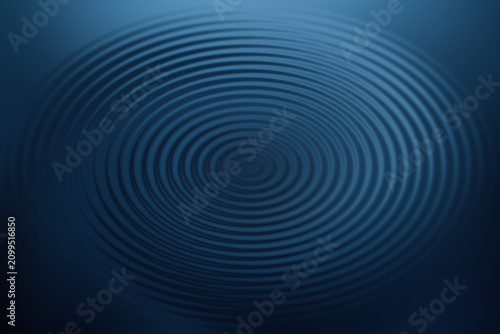Konstfotografi Abstract dark blue ripple background with concentric circles