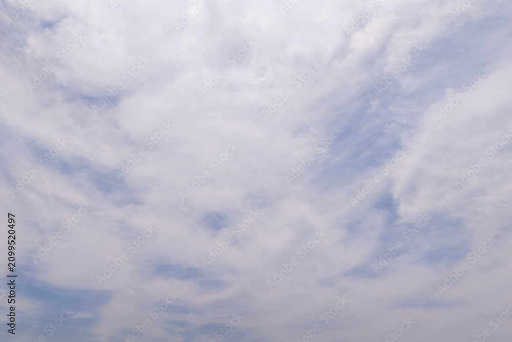Fototapeta premium White wispy clouds covering blue sky in daytime