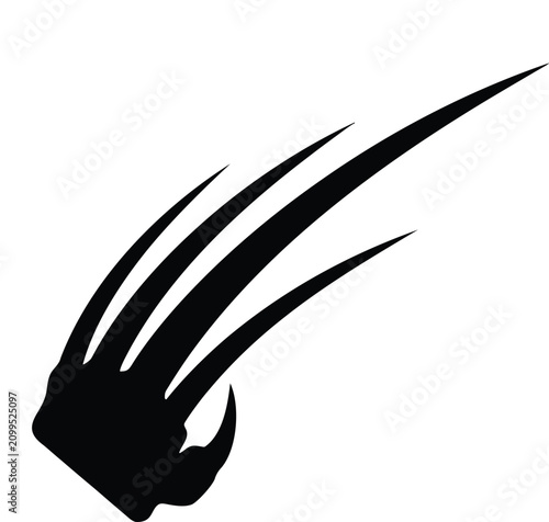 Billede på lærred Sharp claw scratch mark set vector illustration design for halloween horror part