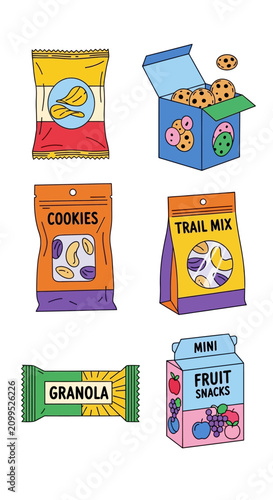 Assorted Snack Foods Variety Pack - Chips, Cookies, Trail Mix, Granola, Fruit Snacks