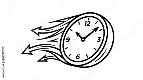 Foto A clock with arrows indicating speed and urgency.