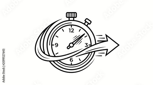 Foto Stopwatch with arrow speed concept.