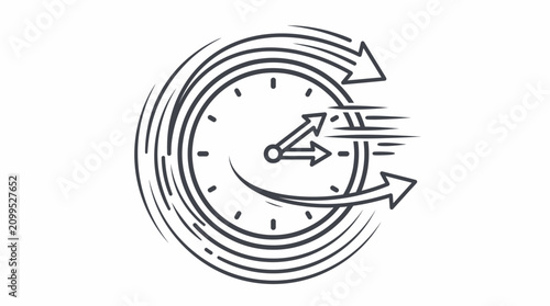 Foto A clock with arrows indicating speed and efficiency in time management