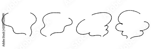 手書きの湯気のフレームセット デザインの見出しやコメントに使えるかわいいイラスト
