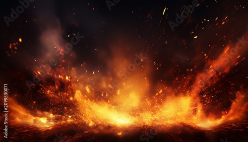 fiery sparks and embers rising dynamic fire overlay effect