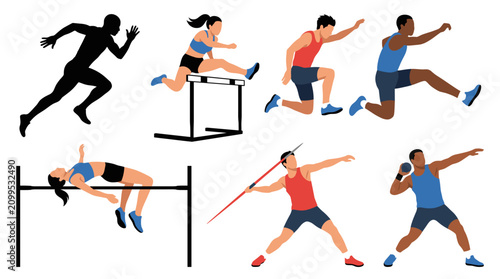 Photos Professional vector collection featuring different track and field athlete actio