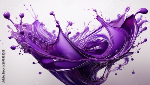 purple liquid splash on white background