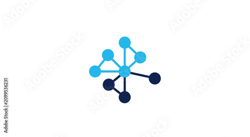 Obraz na płótnie Network node connection icon in blue tones.