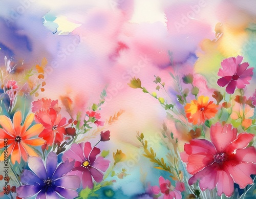 watercolor flowers background