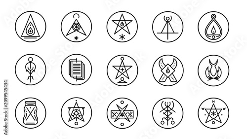 Canvastavla Collection of various occult and mystical symbols.