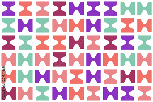 Cuadro en lienzo Bowtie patterns in an orderly grid, suitable for backgrounds, design inspiration, textiles, or fashionrelated projects requiring colorful repetition