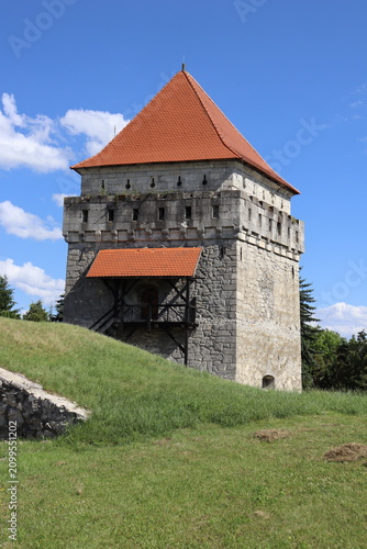 Medieval fortress tower under blue sky