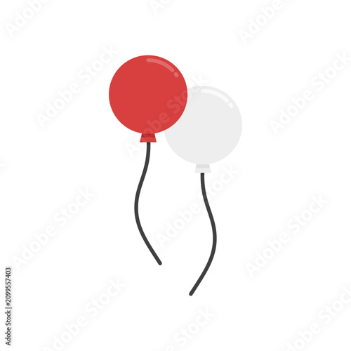 Cute Red and White Balloon Clipart for Independence Day Celebration