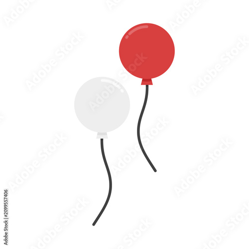 Cute Red and White Balloon Clipart for Independence Day Celebration
