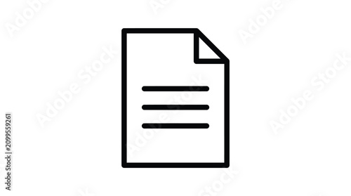Simple document icon representing a digital file for business interface design