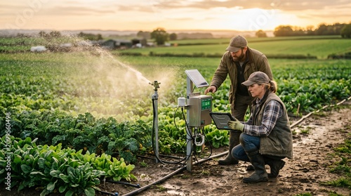 Farmers Using Smart Agriculture Technology for Crop Monitoring in Sustainable Farming