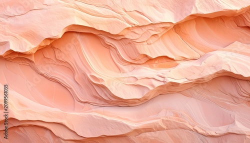 Close-up of naturally formed, rippled sandstone formations with warm, earthy tones and a smooth texture