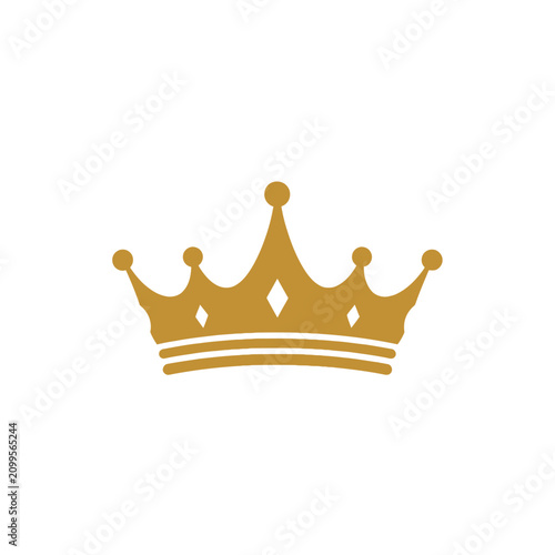 Tableau sur toile Golden crown symbol, royal insignia with jewels and points, emblem of monarchy a
