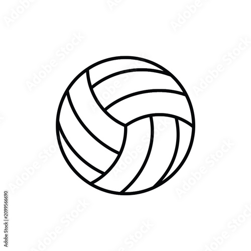 Isolated outline of a volleyball, simple line art symbol for sports and games