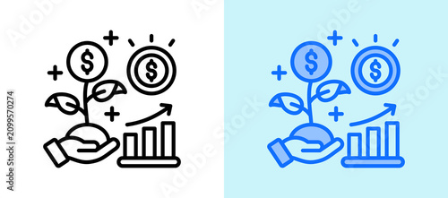 Profit Growth lineblue icon