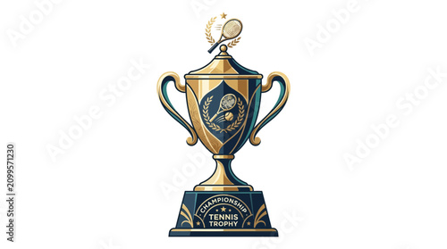 Konstfotografi Elegant gold and navy tennis championship trophy cup illustration