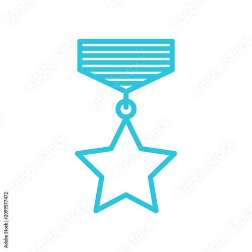 Star Award icon. Isolated on white. Blue icon