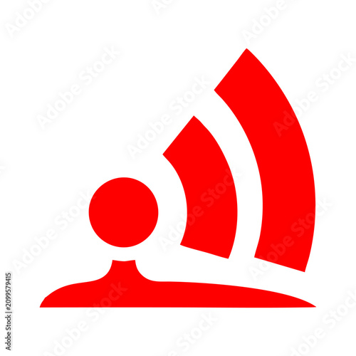 RSS feed icon vector isolated on white background