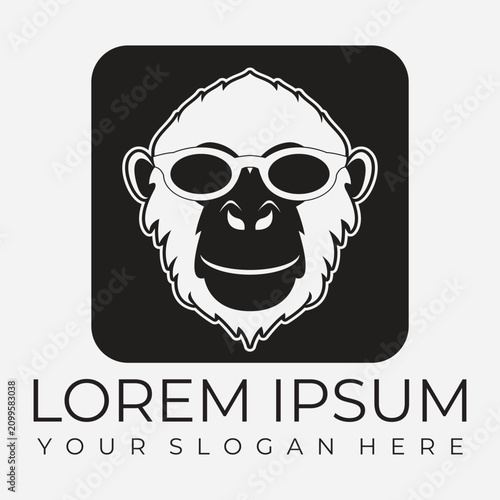 Canvas Print Creative design of elegant monkey head logo