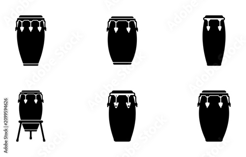 Canvastavla Conga Drum Icons Set, Percussion Instrument Vector Graphics, Musical Equipment C
